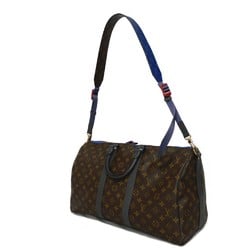 Louis Vuitton LOUIS VUITTON Boston Bag Keepall Bandouliere 45 LV Flower Cobalt 18SS Monogram Taiga Maroon M43856 Men's