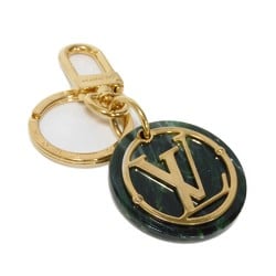 Louis Vuitton LOUIS VUITTON Keychain Portocle LV Token Signature Marble GP Gold Key Ring Circle Green MP2722 Men's