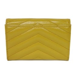 Yves Saint Laurent Saint Laurent Paris Monogram Small Envelope Wallet Quilted YSL Dark Yellow 414404 BOW01 7314 Men's Women's Billfold