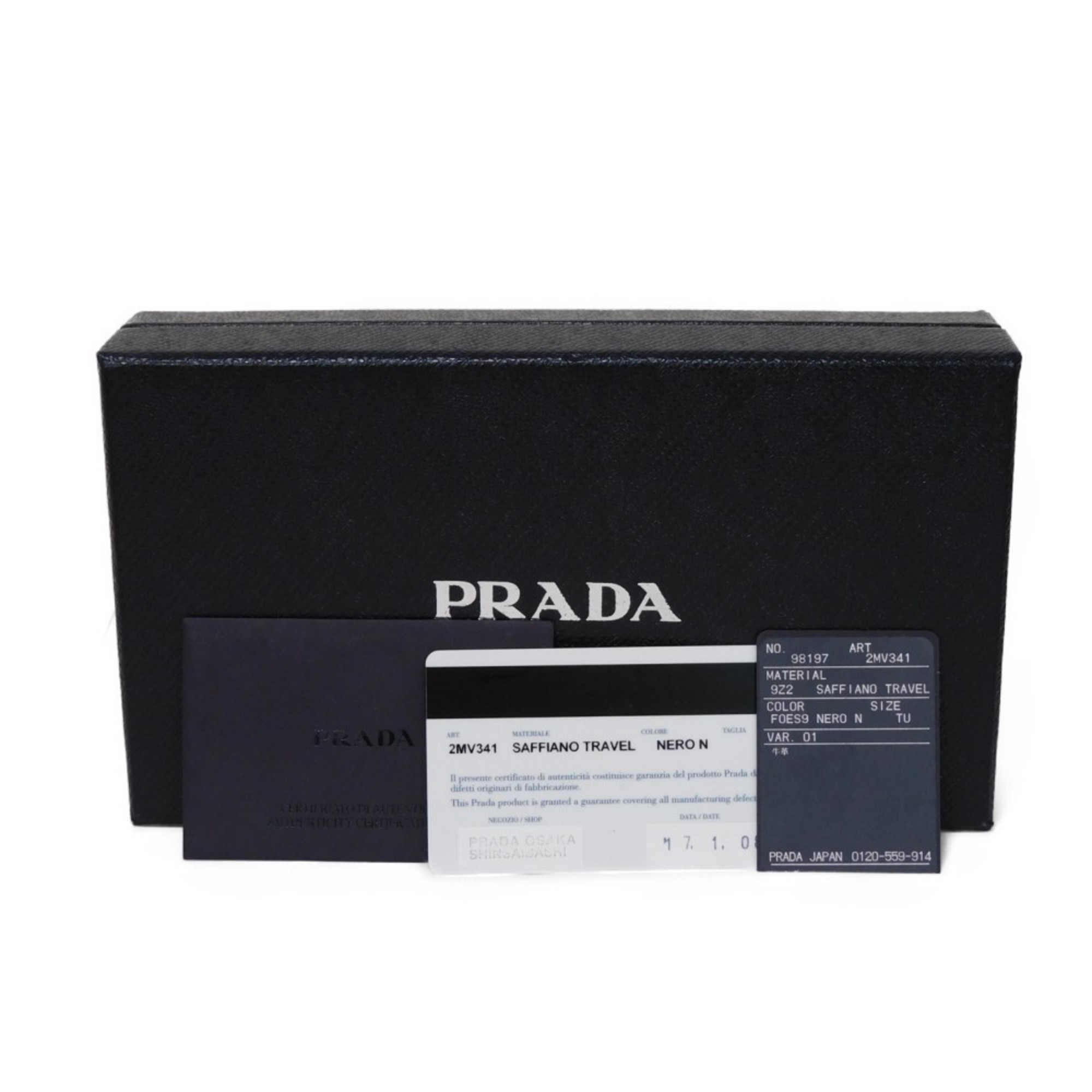 PRADA Long Wallet Saffiano Flap Ship Black Billfold Metal Nero 2MV341 9Z2 F0ES9 Men's