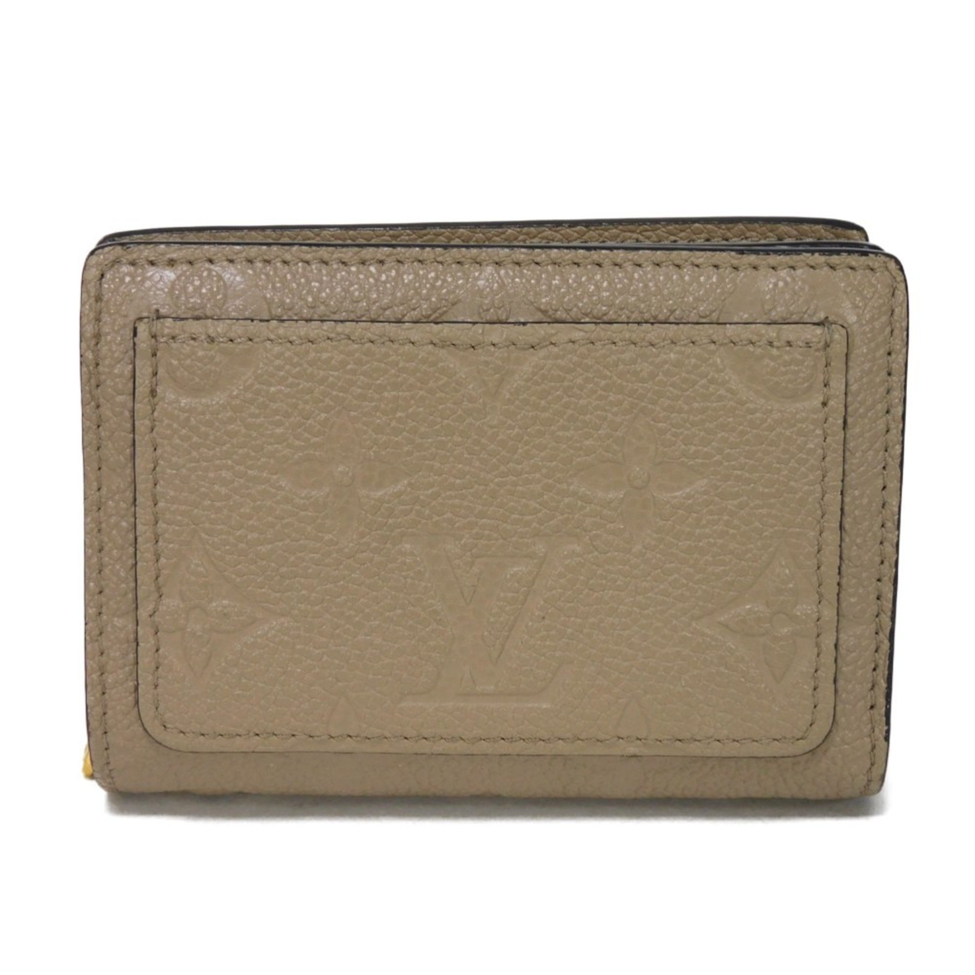 Louis Vuitton LOUIS VUITTON Bi-fold wallet Portefeuille Q LV Flower Greige RFID Monogram Empreinte Tourterelle M80152 Men's Women's Billfold