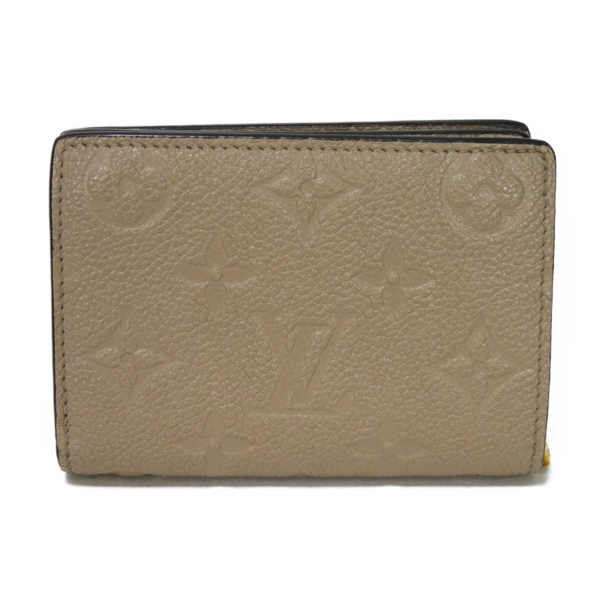 Louis Vuitton LOUIS VUITTON Bi-fold wallet Portefeuille Q LV Flower Greige RFID Monogram Empreinte Tourterelle M80152 Men's Women's Billfold