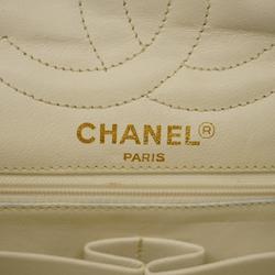 Chanel Shoulder Bag Matelasse Paris Limited W Flap Chain Lambskin White Women's