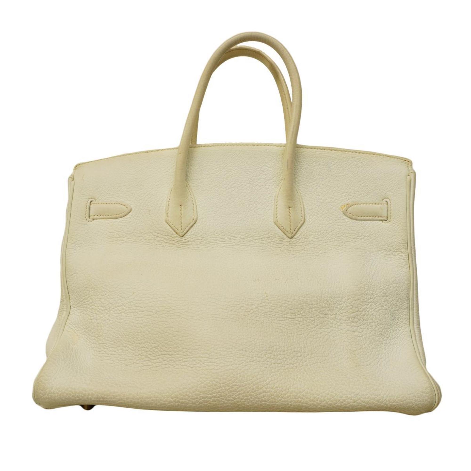 Hermes handbag Birkin 35 □F stamp Taurillon Clemence white ladies