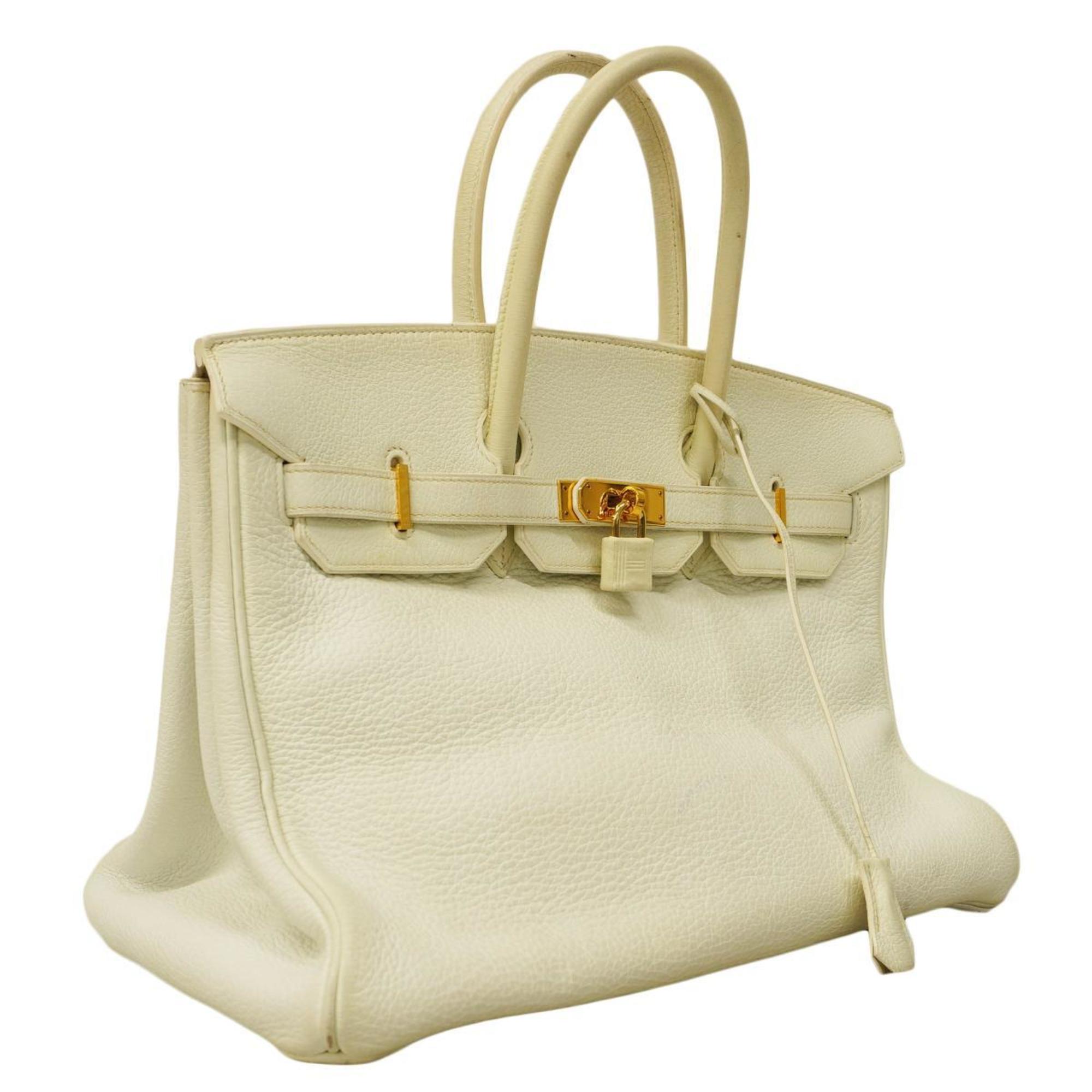 Hermes handbag Birkin 35 □F stamp Taurillon Clemence white ladies