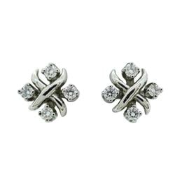 Tiffany Earrings Jean Schlumberger Diamond Pt950 Platinum Women's