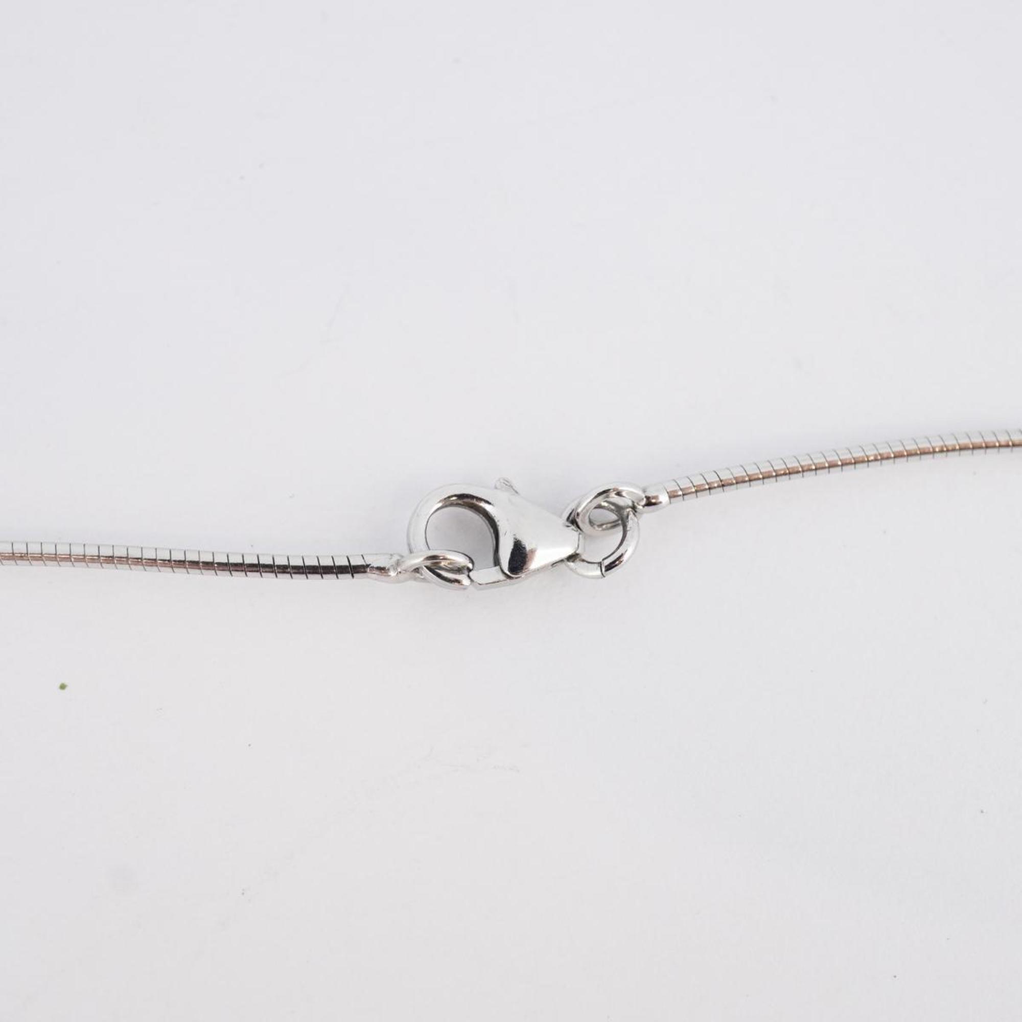 Hermes Necklace Pop Ash Metal Silver Black Women's