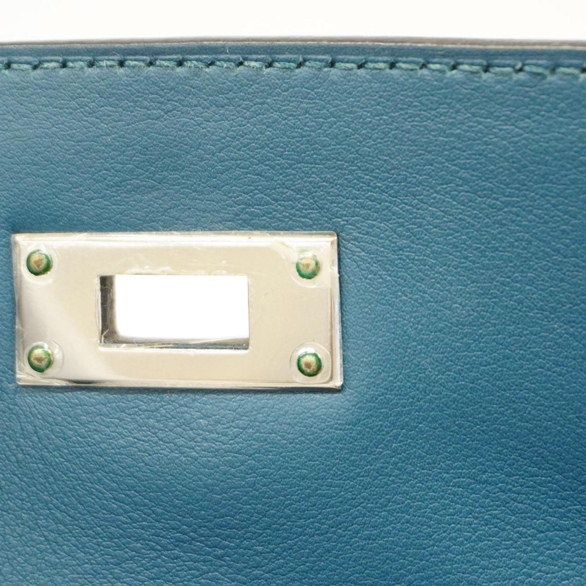 Hermes Shoulder Bag Berlin T Stamp Swift Blue Atoll Women's