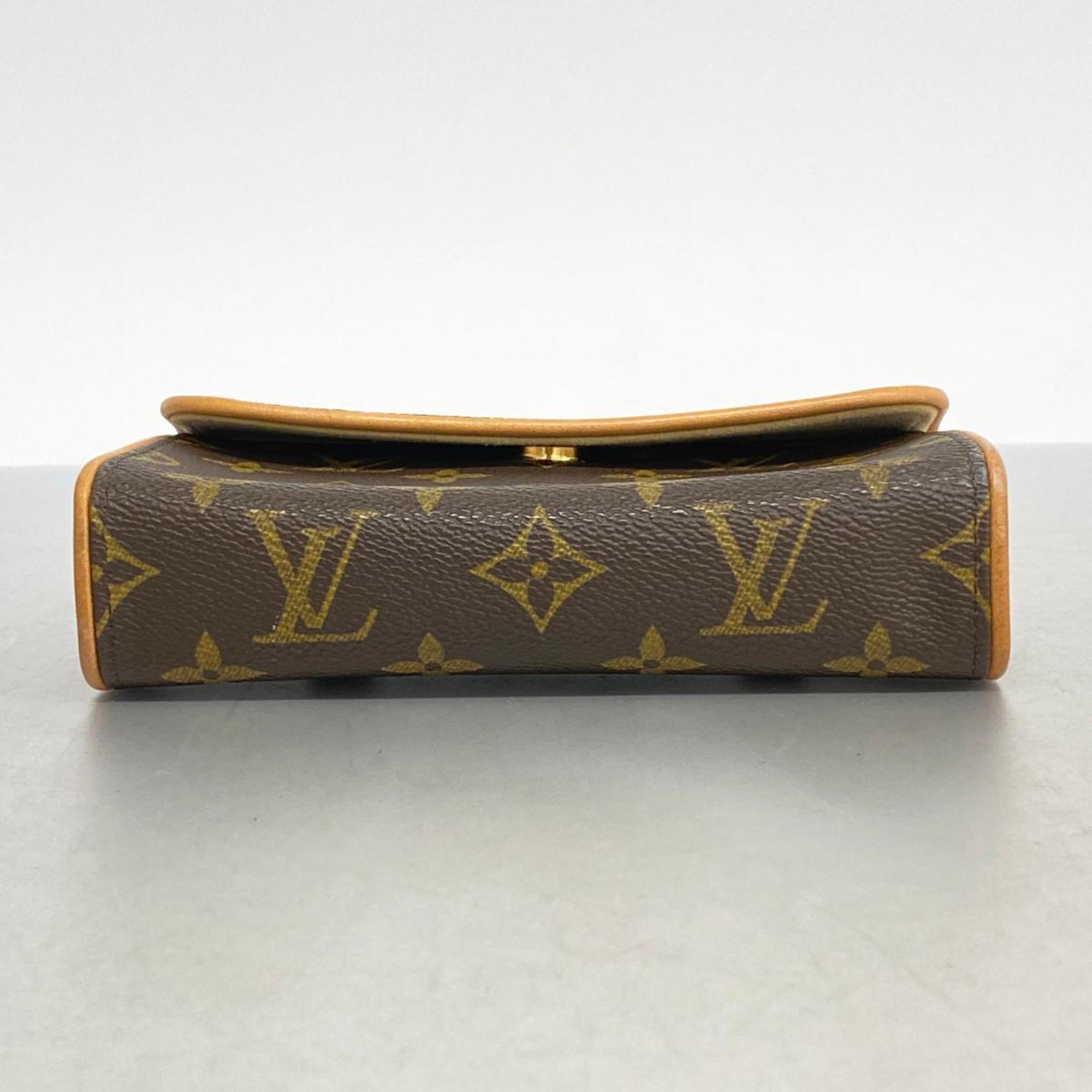 Louis Vuitton Waist Bag Monogram Pochette Florentine M51855 Brown Men's Women's