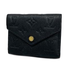 Louis Vuitton Tri-fold Wallet Monogram Empreinte Portefeuille Victorine M64060 Noir Ladies