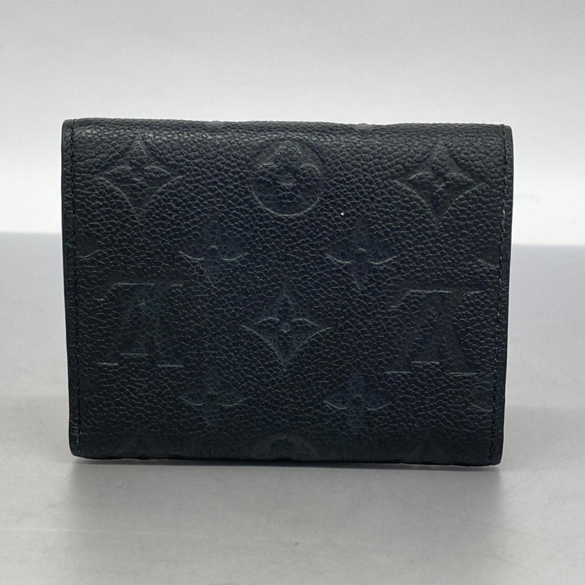 Louis Vuitton Tri-fold Wallet Monogram Empreinte Portefeuille Victorine M64060 Noir Ladies