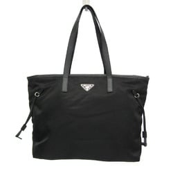 Prada 1BG401 VELA Women's Nylon,Leather Tote Bag Black