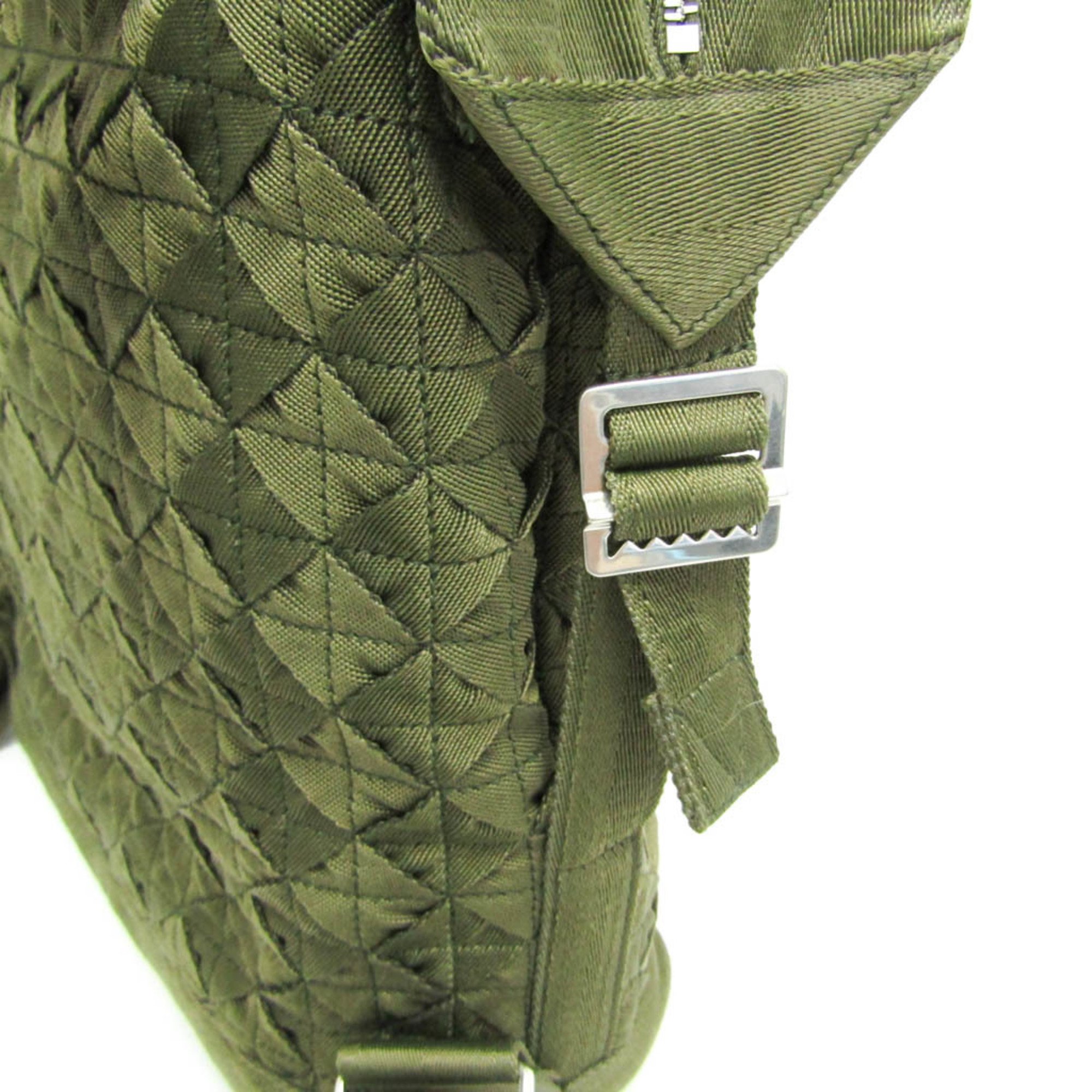 Bottega Veneta Intrecciato Men's Canvas Backpack Khaki