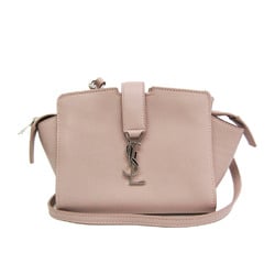 Yves Saint Laurent Toyca Bus 452322 Women's Leather Shoulder Bag Pink Beige