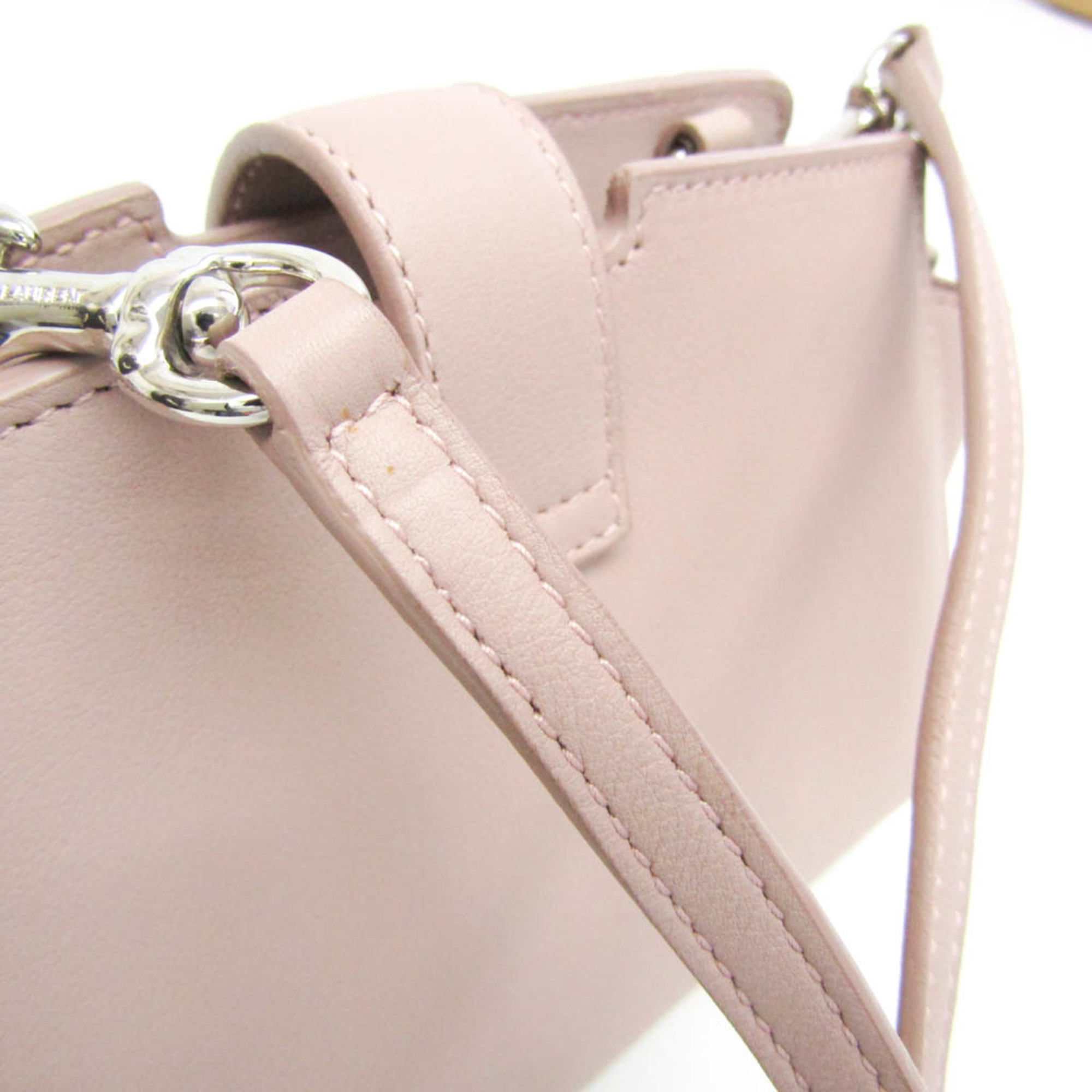 Yves Saint Laurent Toyca Bus 452322 Women's Leather Shoulder Bag Pink Beige