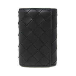 Bottega Veneta Intrecciato Men,Women Leather Key Case Black,Green