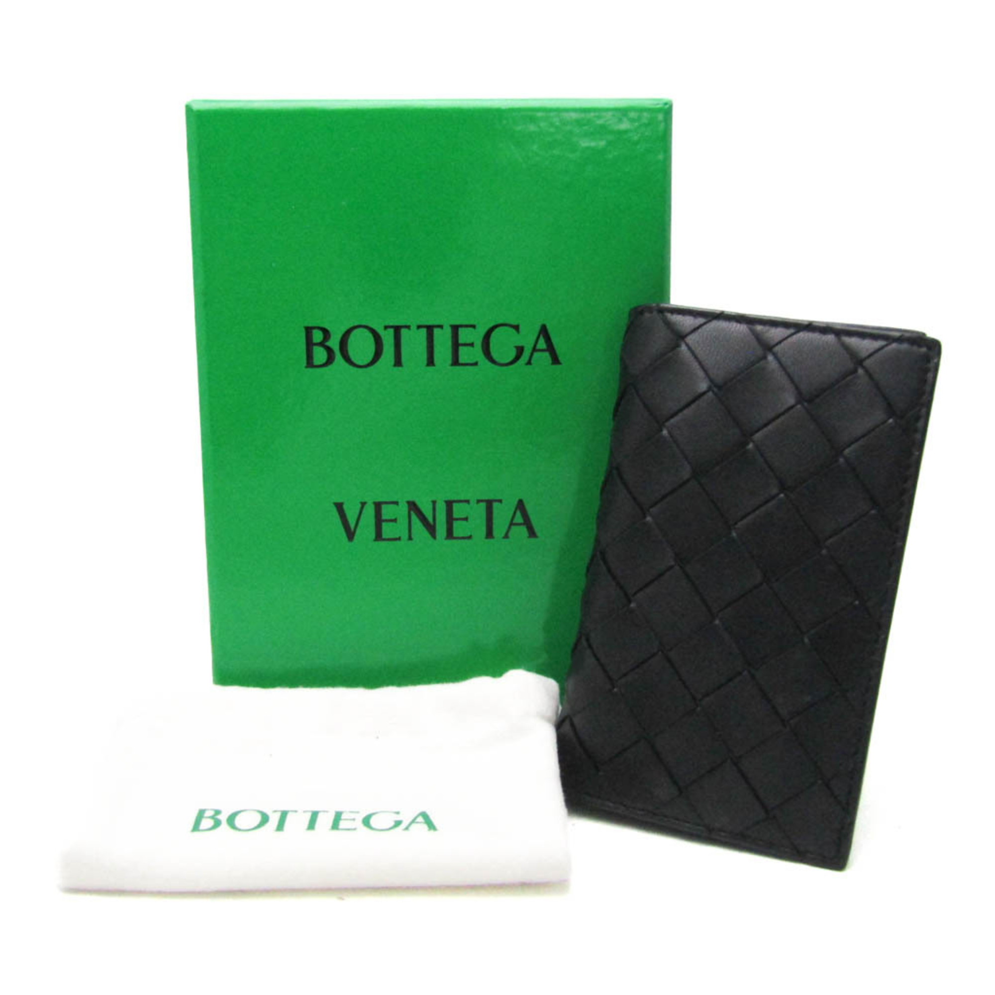 Bottega Veneta Intrecciato Leather Card Case Black