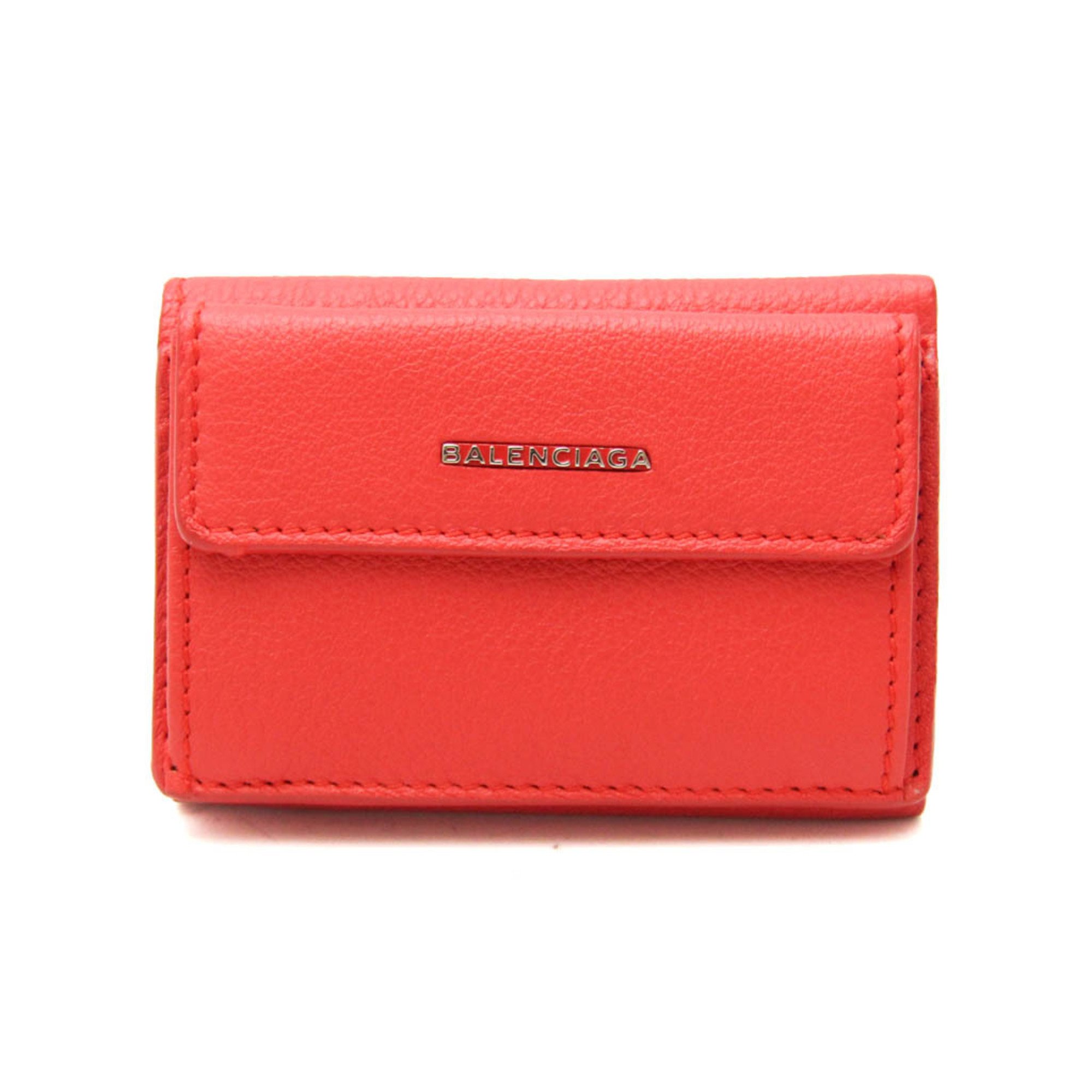 Balenciaga Essential Mini Wallet 410133 Women's Leather Wallet (tri-fold) Orange