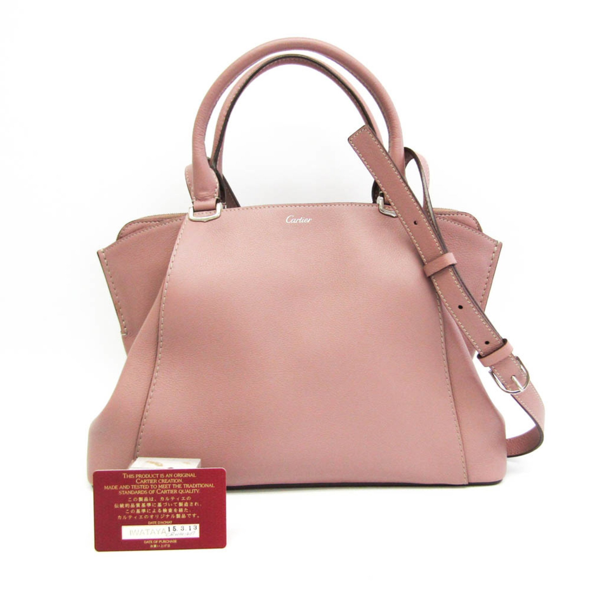 Cartier C De Cartier SM Women's Leather Handbag,Shoulder Bag Pink