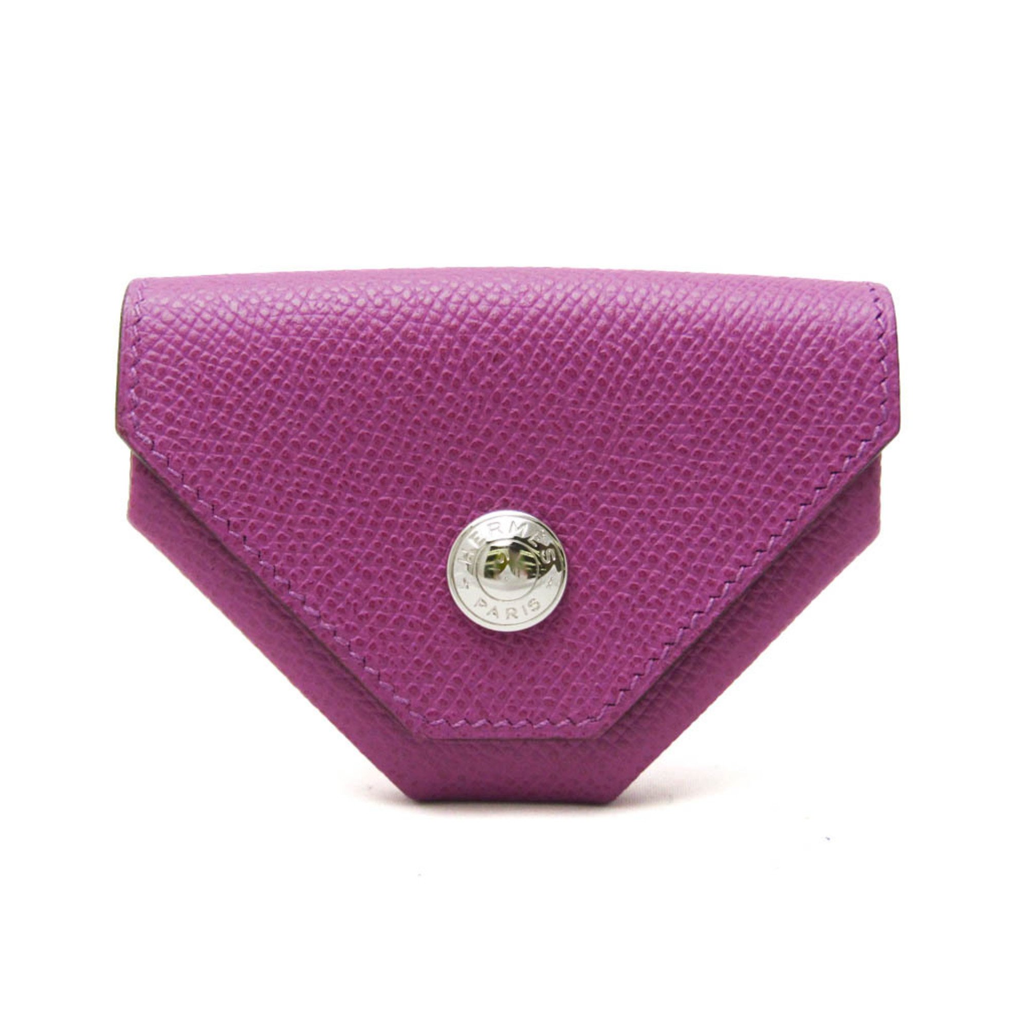 Hermes LE 24 Women's Epsom Leather Coin Purse/coin Case Purple