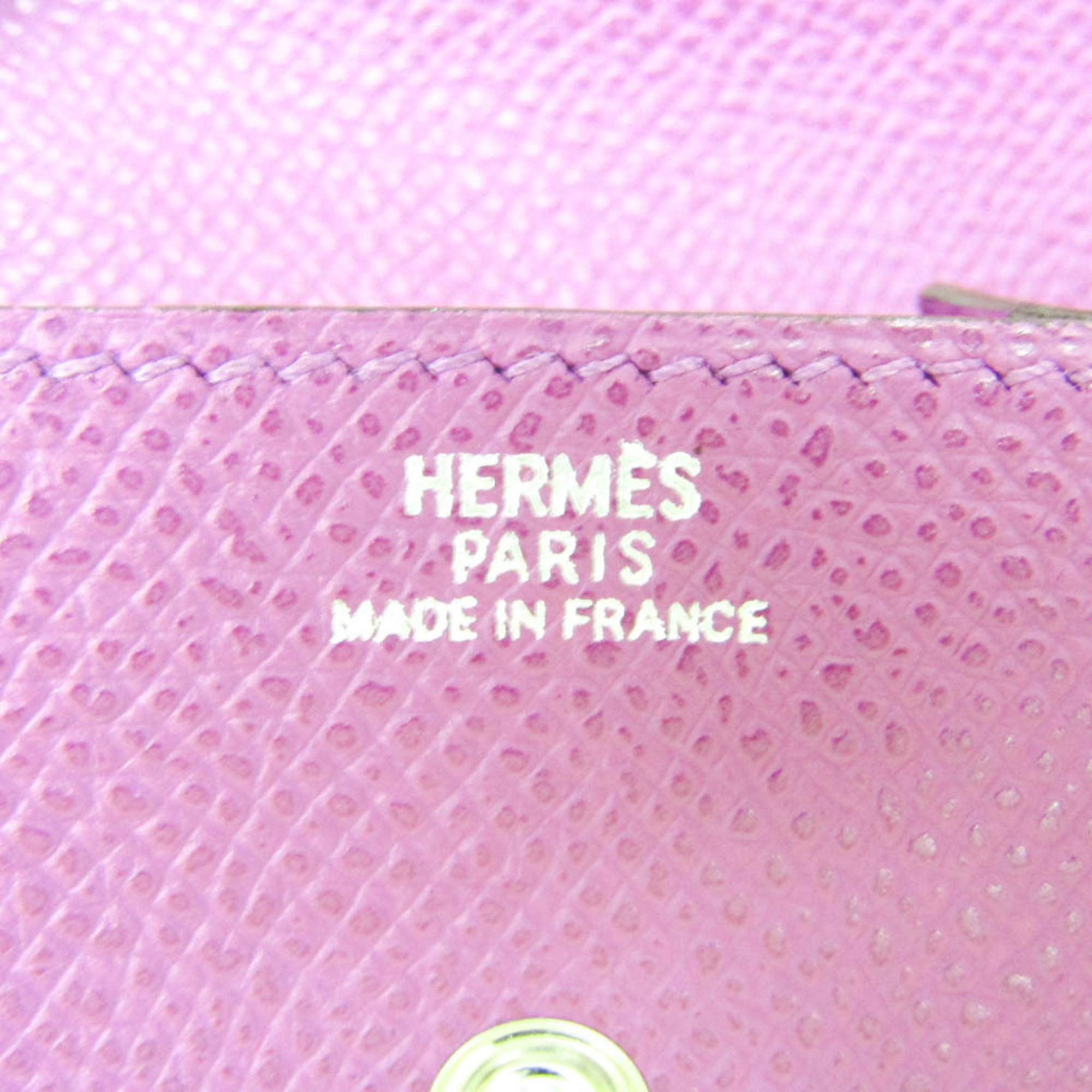 Hermes LE 24 Women's Epsom Leather Coin Purse/coin Case Purple