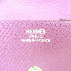 Hermes LE 24 Women's Epsom Leather Coin Purse/coin Case Purple