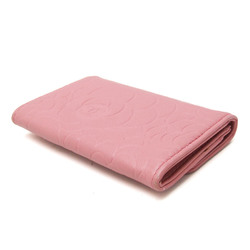 Chanel Camellia Leather Card Case Pink