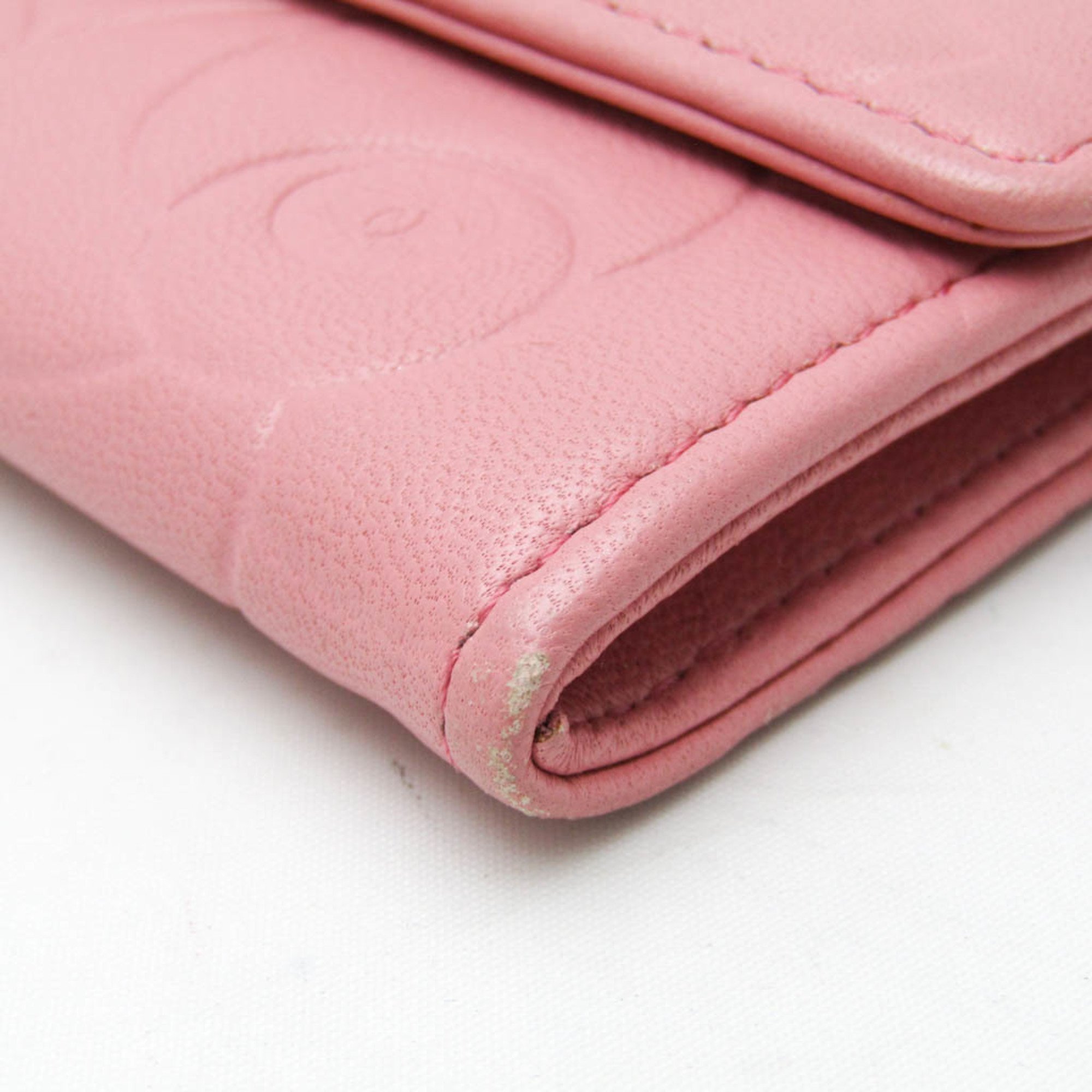 Chanel Camellia Leather Card Case Pink