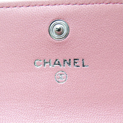 Chanel Camellia Leather Card Case Pink