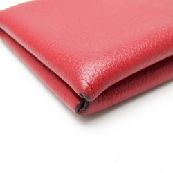 Hermes Calvi Chevre Leather Card Case Red Color