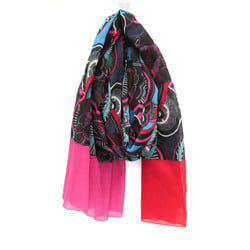 Hermes HERMES BAIN Women's Cotton Scarf Black,Purple,Red Color