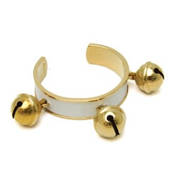 Hermes Bell Leather,Metal Bangle Gold,White