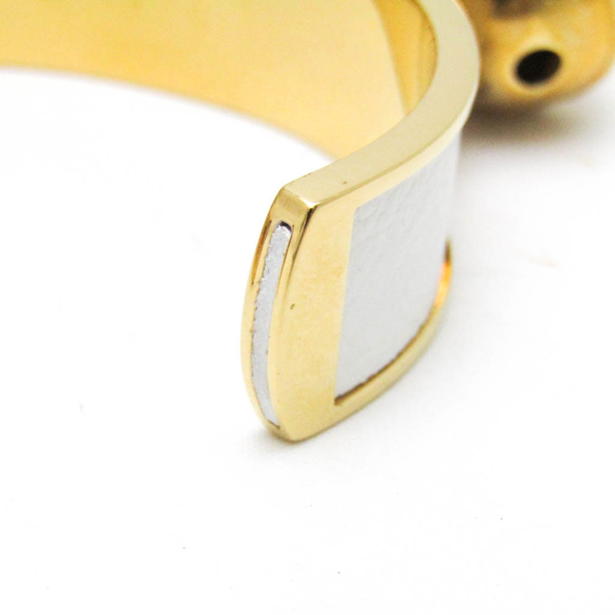 Hermes Bell Leather,Metal Bangle Gold,White