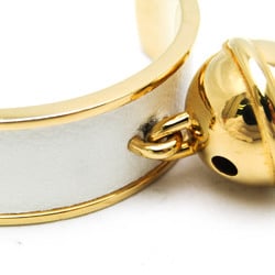 Hermes Bell Leather,Metal Bangle Gold,White