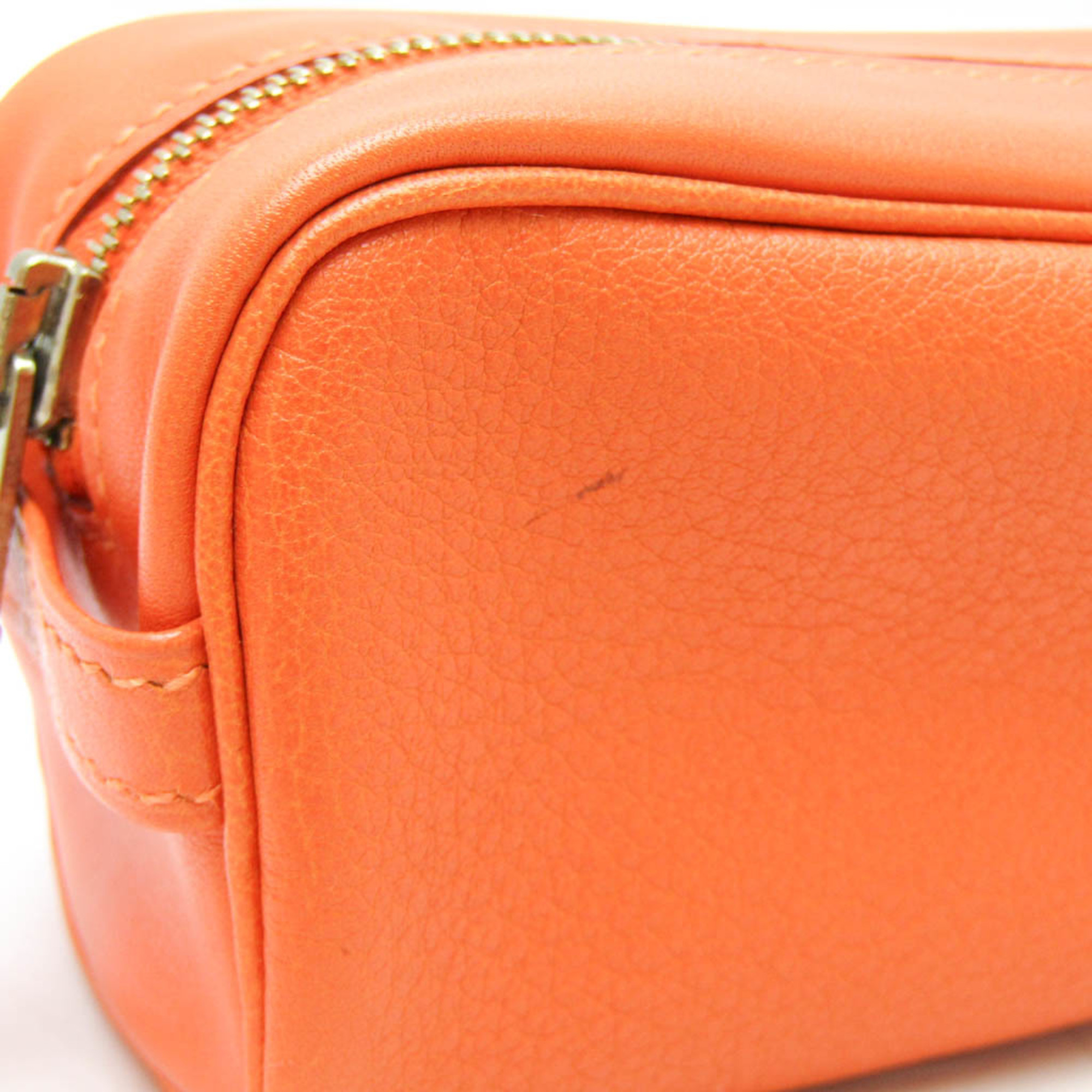 Hermes Leather Pen Case (Orange) Scrib