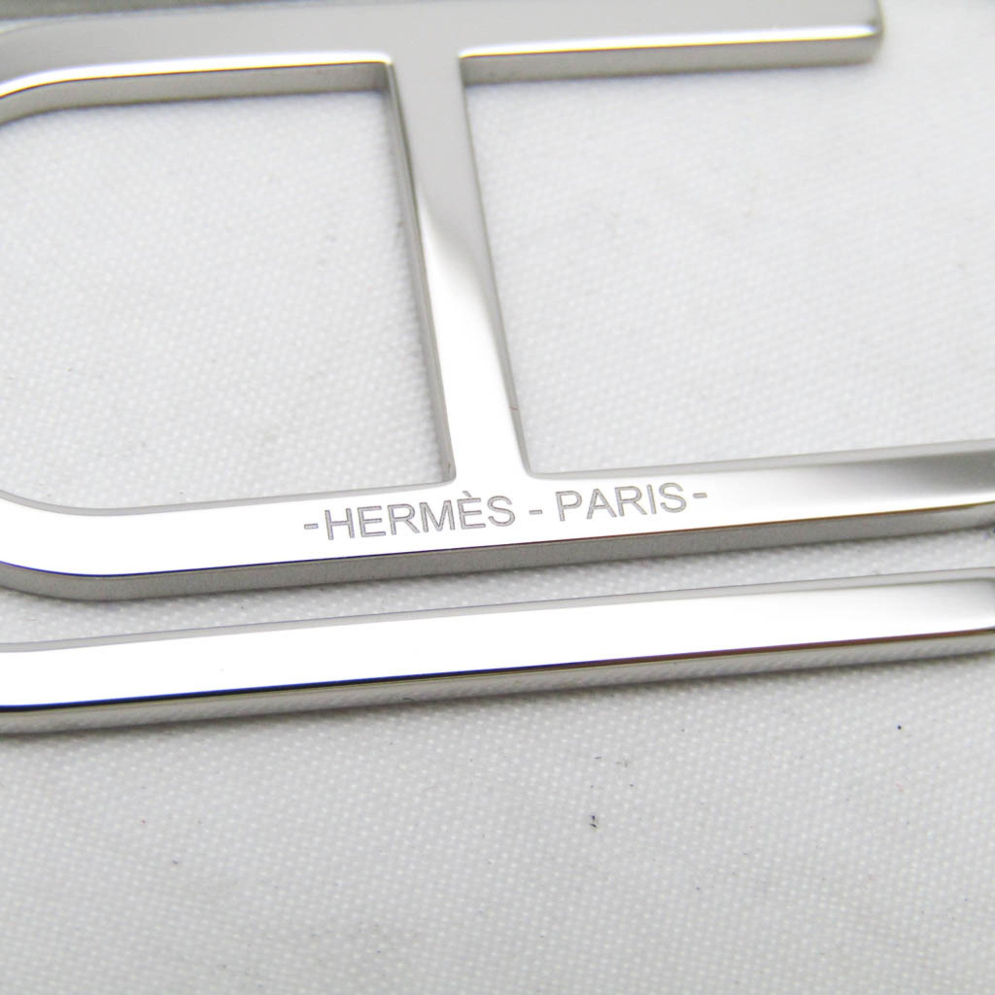 Hermes Trombone Sirage Men's Metal Money Clip Silver