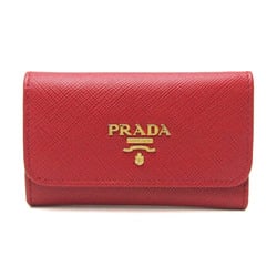 Prada Saffiano 1PG222 Women's Leather Key Case Red Color