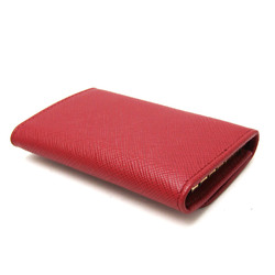 Prada Saffiano 1PG222 Women's Leather Key Case Red Color