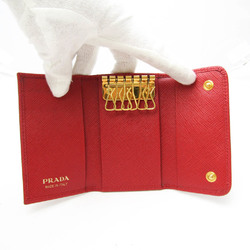 Prada Saffiano 1PG222 Women's Leather Key Case Red Color