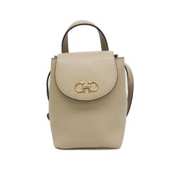 Salvatore Ferragamo Gancini AU-21 2969 Women's Leather Backpack Light Beige