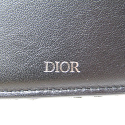 Christian Dior OBLIQUE 20BBC027YSE Women's Jacquard Lamb Leather Wallet (bi-fold) Beige,Black