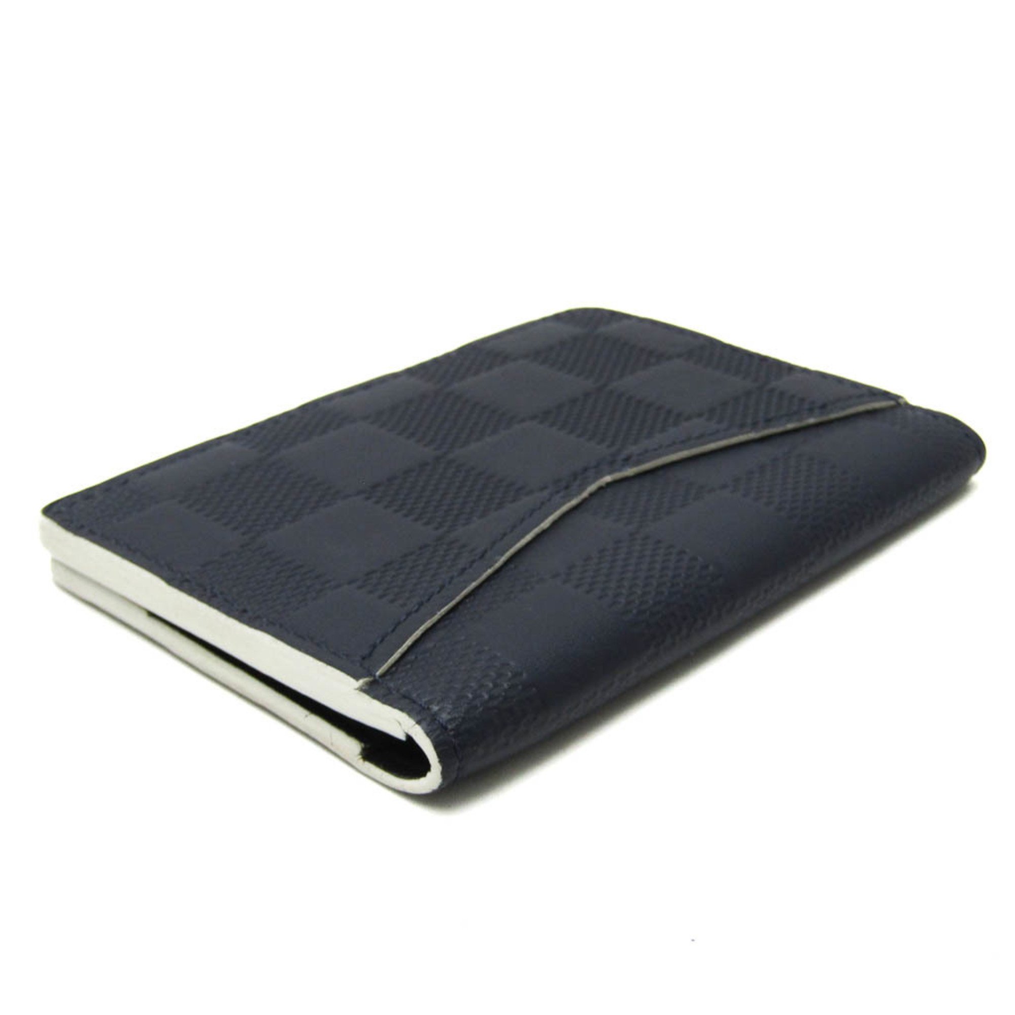 Louis Vuitton Damier Infini Pocket Organiser N64028 Damier Infini Card Case Black,Dark Navy