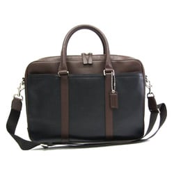 Coach Lexington F71066 Men's Leather Briefcase,Shoulder Bag Black,Brown