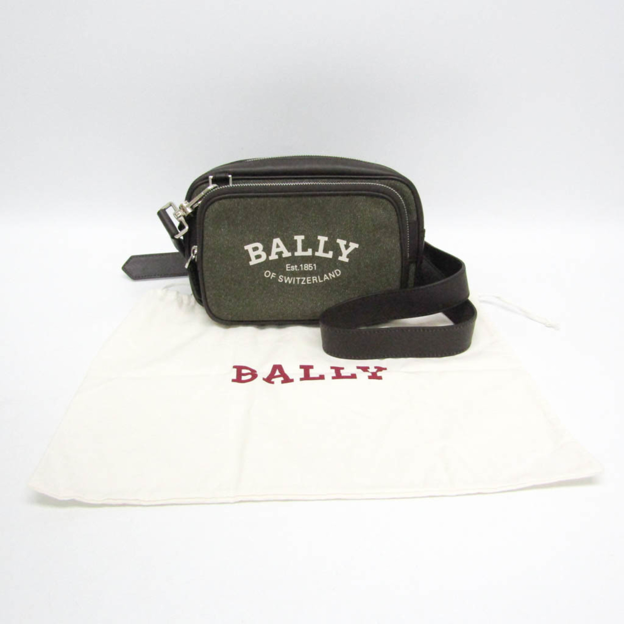 Bally CHADD.NA 6238717 Women,Men Canvas,Leather Shoulder Bag Brown,Khaki