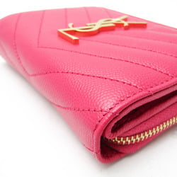 Saint Laurent 403723 Women's  Calfskin Wallet (bi-fold) Pink