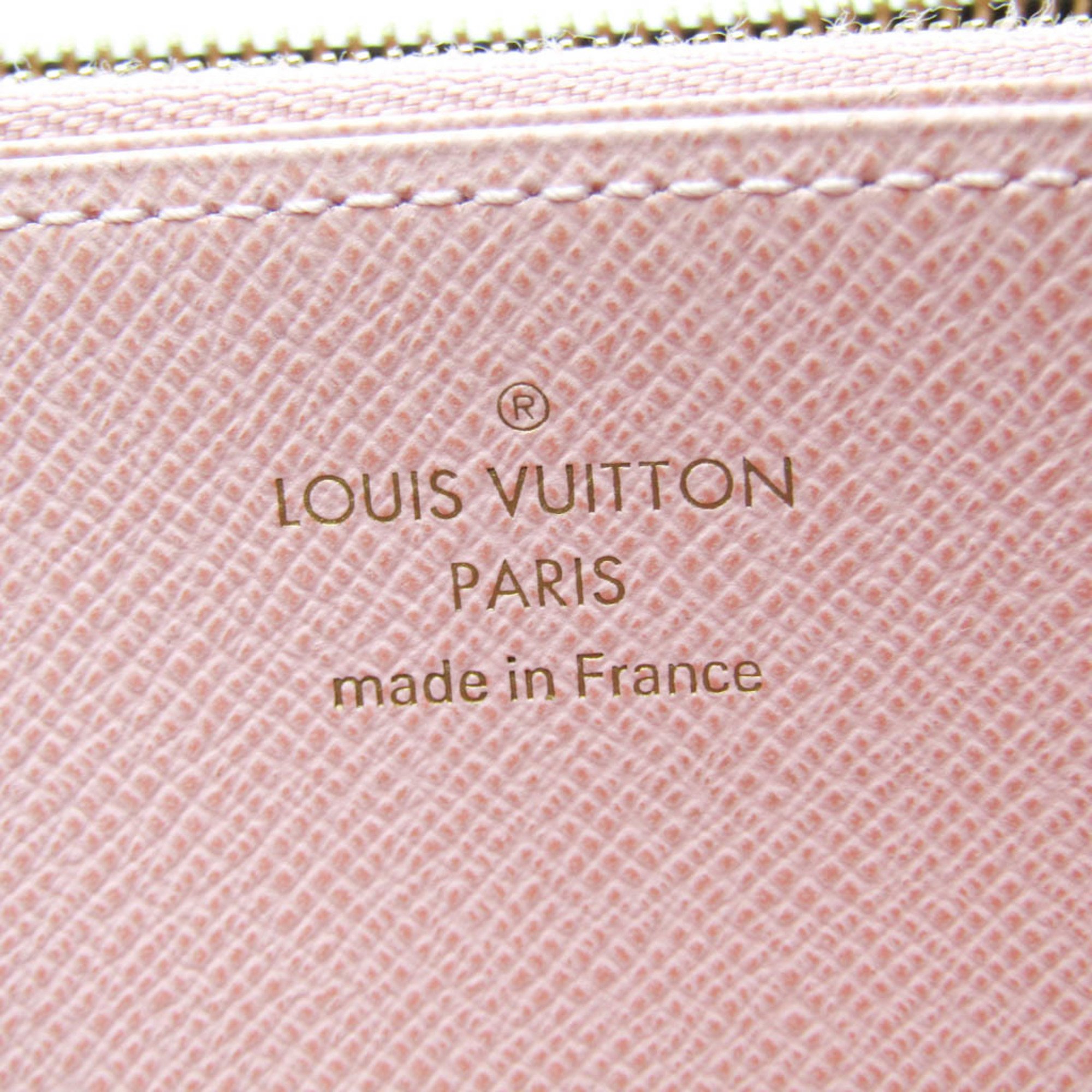 Louis Vuitton Damier Zippy Wallet N60046 Women's Damier Canvas Long Wallet (bi-fold) Ebene,Rose Ballerine