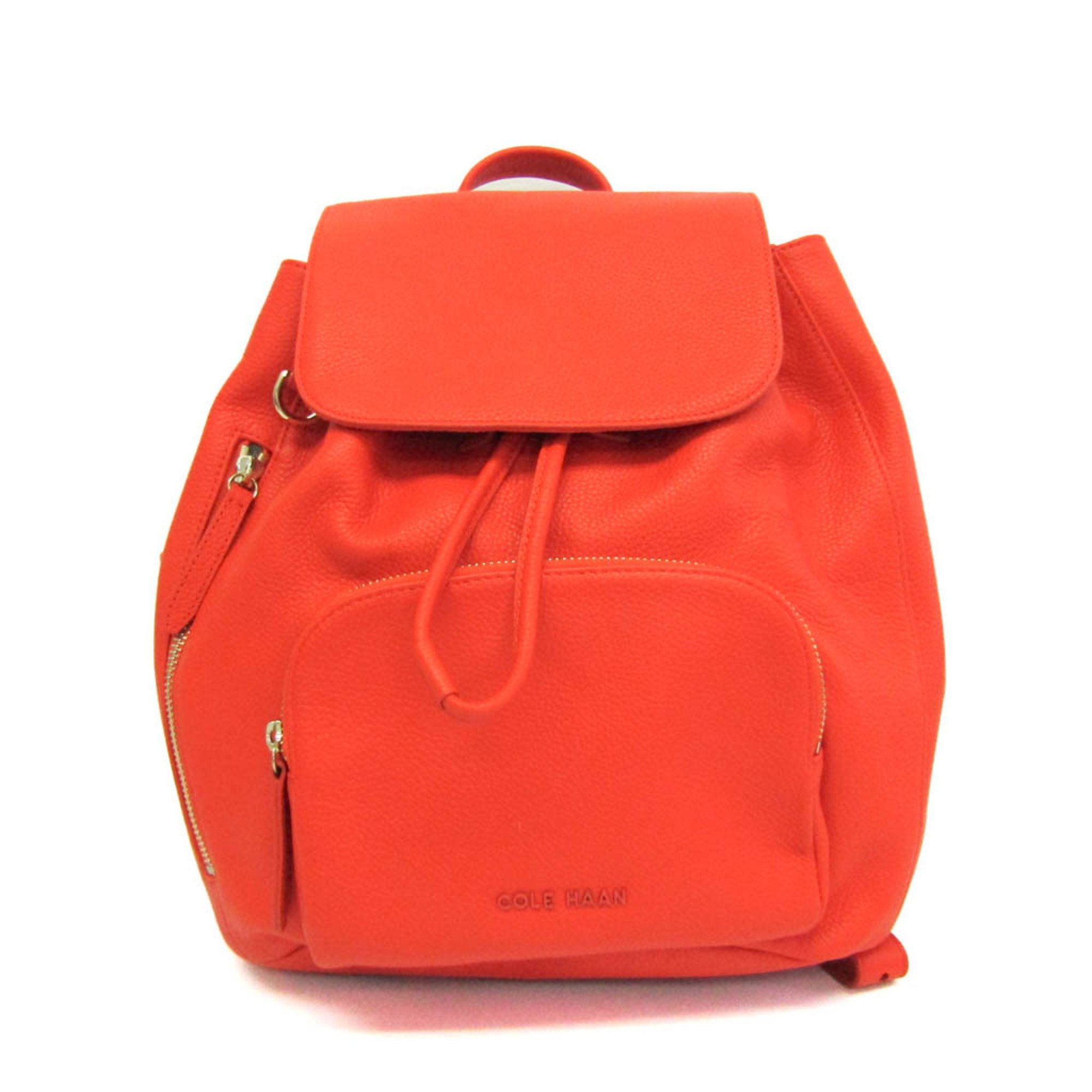 Cole Haan Classic Backpack U05662 Women's Leather Backpack Orange