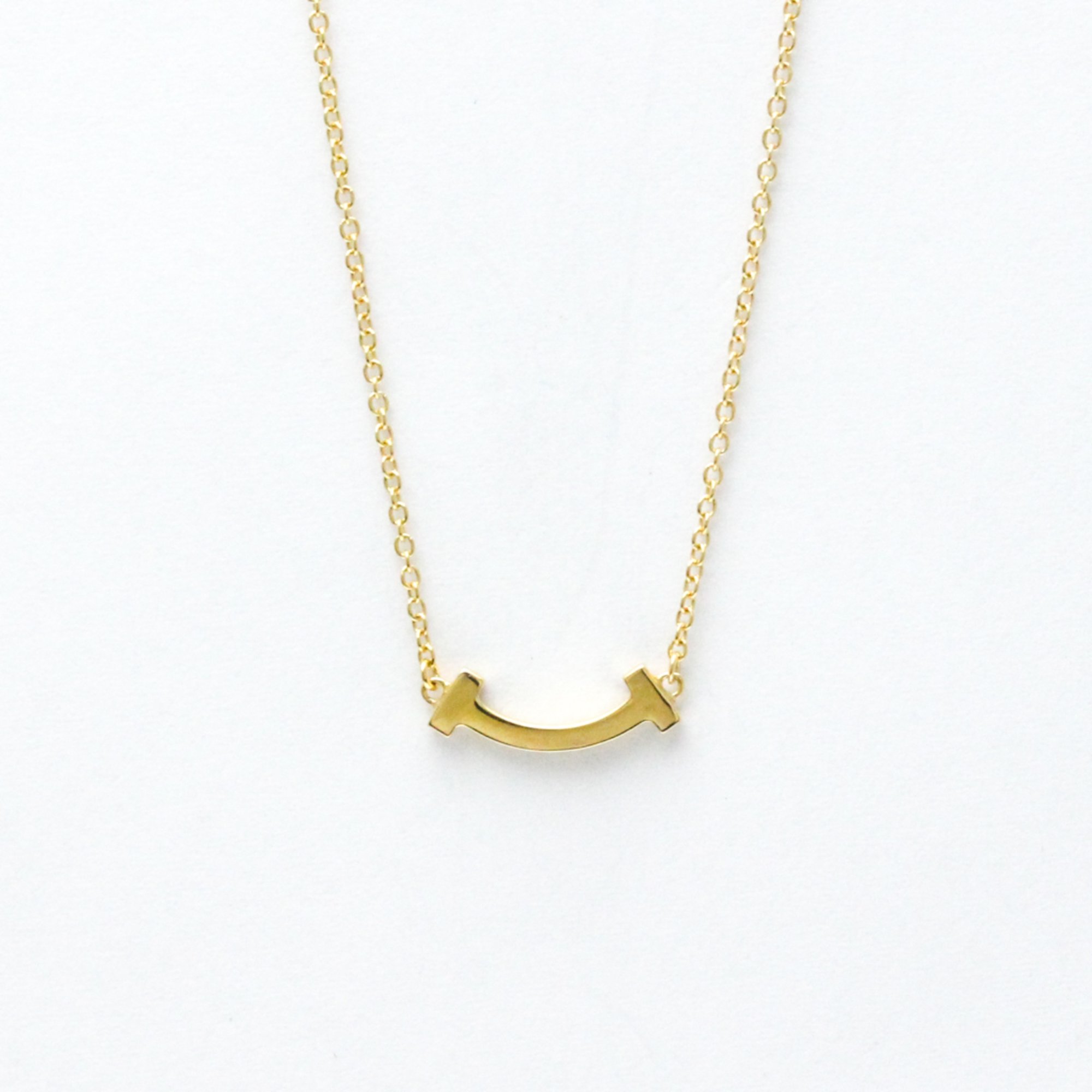 Tiffany T Smile Micro Diamond Necklace Yellow Gold (18K) Diamond Men,Women Fashion Pendant Necklace (Gold)