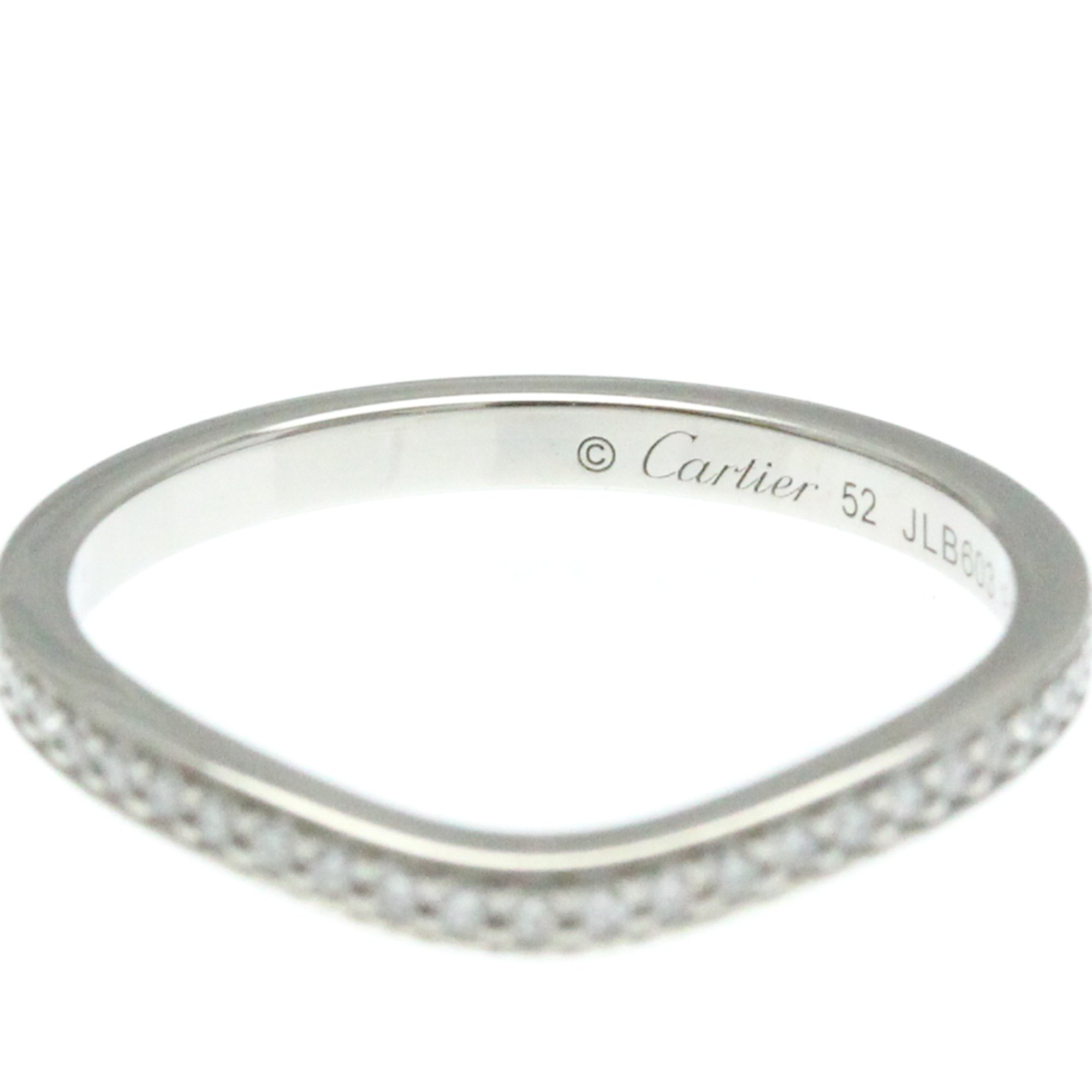 Cartier Ballerina Half Diamond Wedding Ring Platinum Fashion Diamond Band Ring Silver