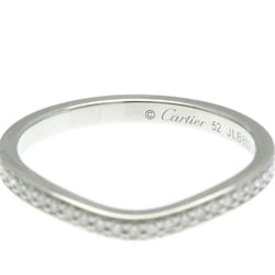 Cartier Ballerina Half Diamond Wedding Ring Platinum Fashion Diamond Band Ring Silver